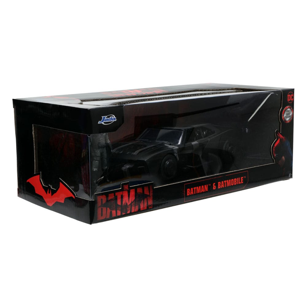 Batman 2022 Hollywood Rides Diecast Model 1/24 2022 Batmobile with Figure 0801310327319