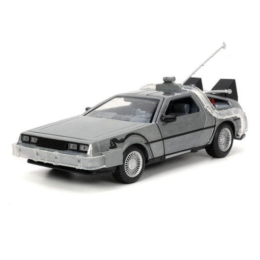 Back to the Future Hollywood Rides Diecast Model 1/24 Back to the Future 1 Time Machine 0801310329115