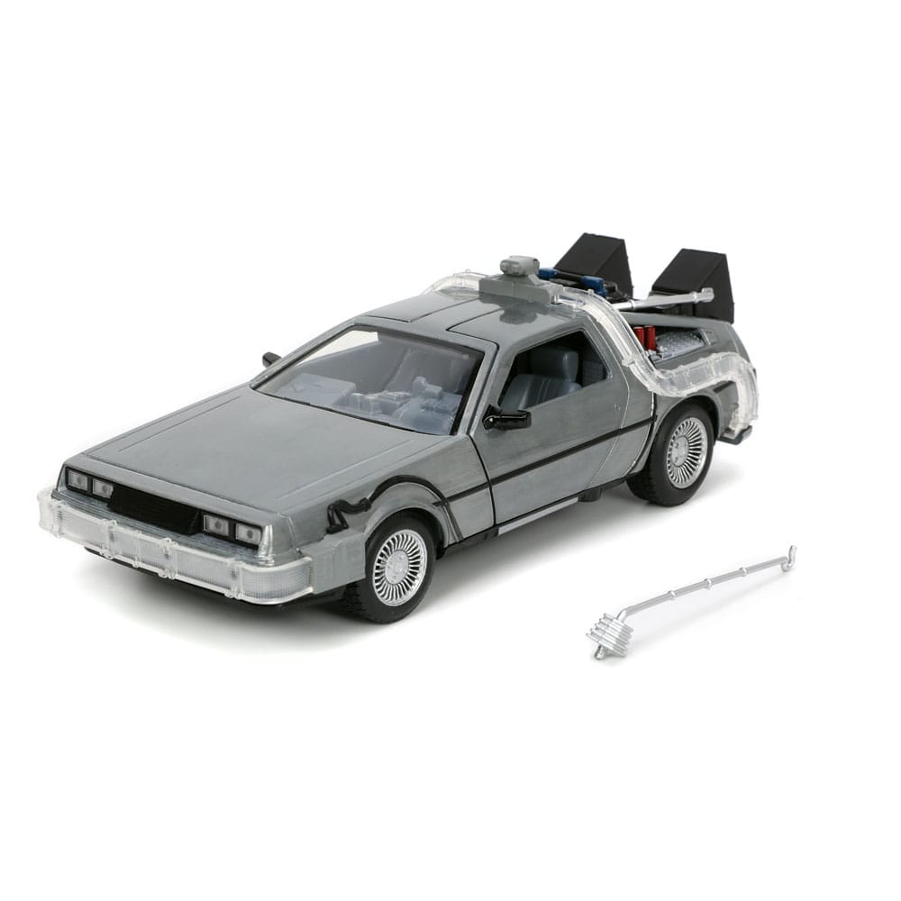 Back to the Future Hollywood Rides Diecast Model 1/24 Back to the Future 1 Time Machine 0801310329115