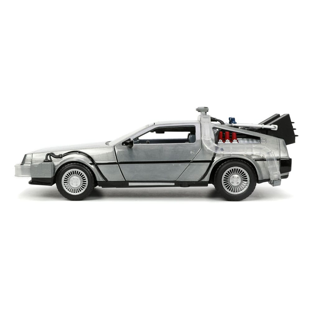 Back to the Future Hollywood Rides Diecast Model 1/24 Back to the Future 1 Time Machine 0801310329115