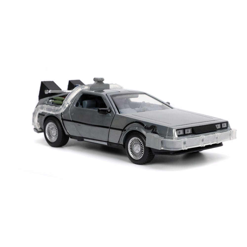 Back to the Future Hollywood Rides Diecast Model 1/24 Back to the Future 1 Time Machine 0801310329115