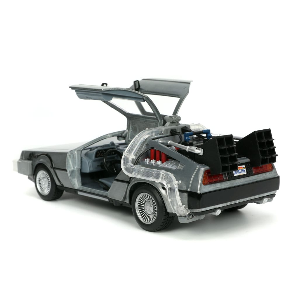 Back to the Future Hollywood Rides Diecast Model 1/24 Back to the Future 1 Time Machine 0801310329115