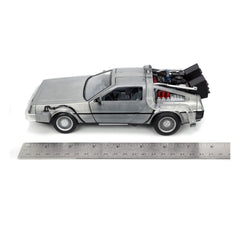 Back to the Future Hollywood Rides Diecast Model 1/24 Back to the Future 1 Time Machine 0801310329115