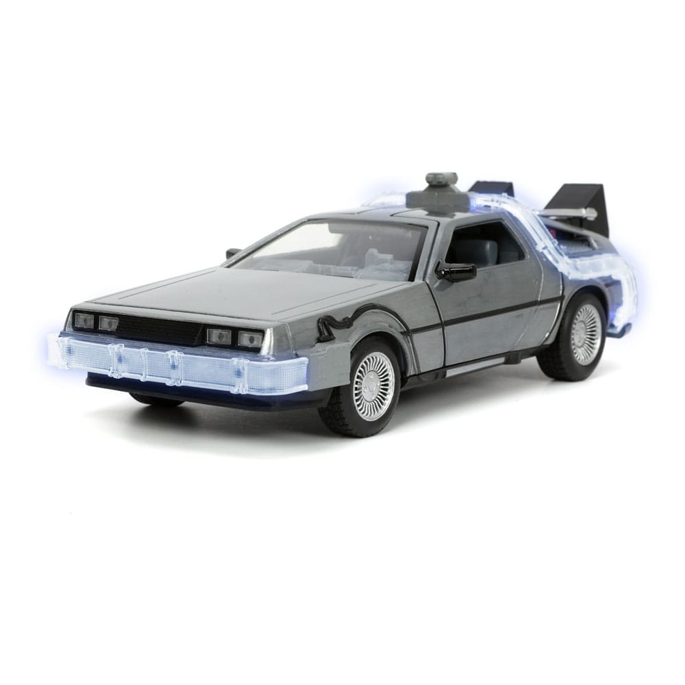 Back to the Future Hollywood Rides Diecast Model 1/24 Back to the Future 1 Time Machine 0801310329115