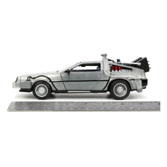 Back to the Future Hollywood Rides Diecast Model 1/24 Back to the Future 1 Time Machine 0801310329115