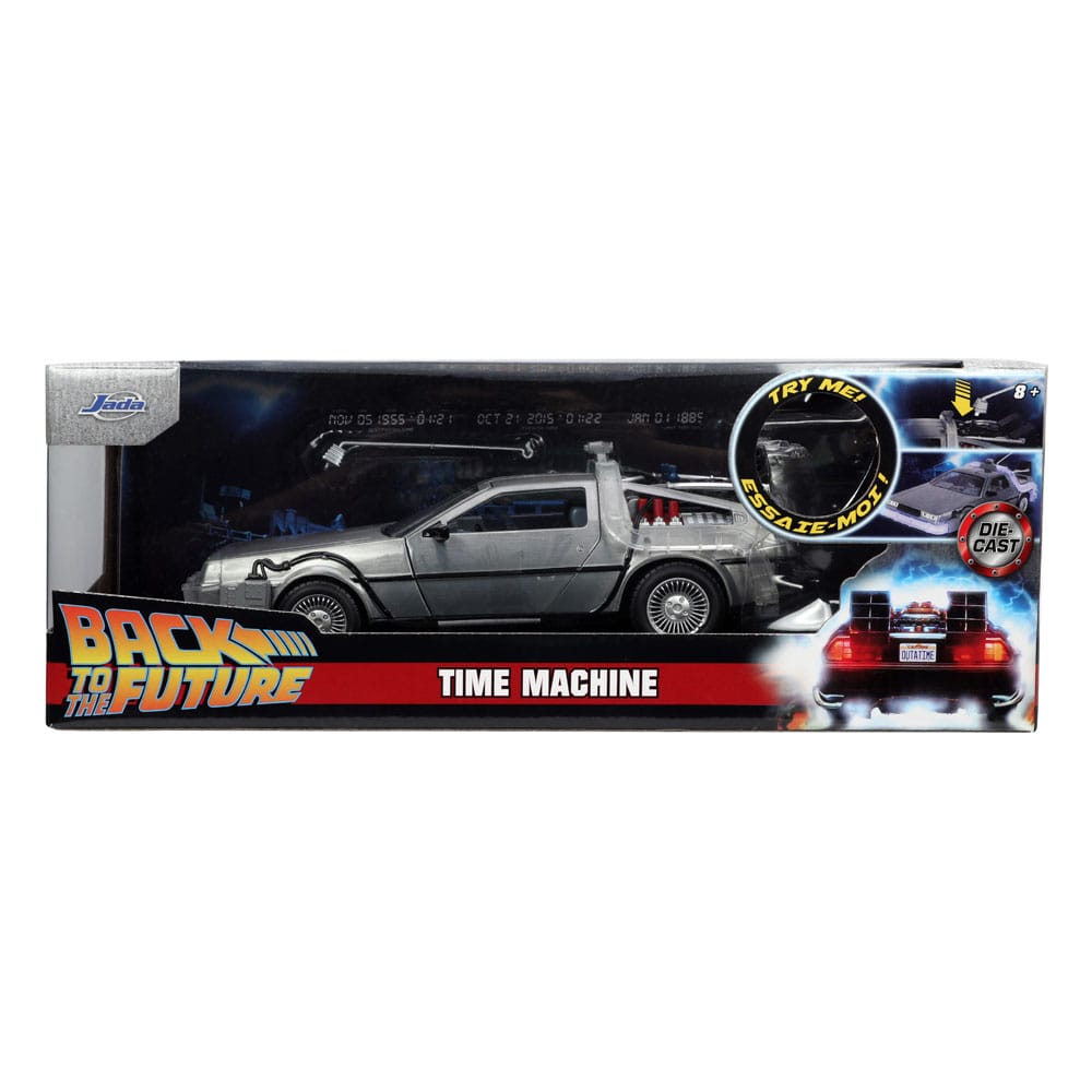 Back to the Future Hollywood Rides Diecast Model 1/24 Back to the Future 1 Time Machine 0801310329115