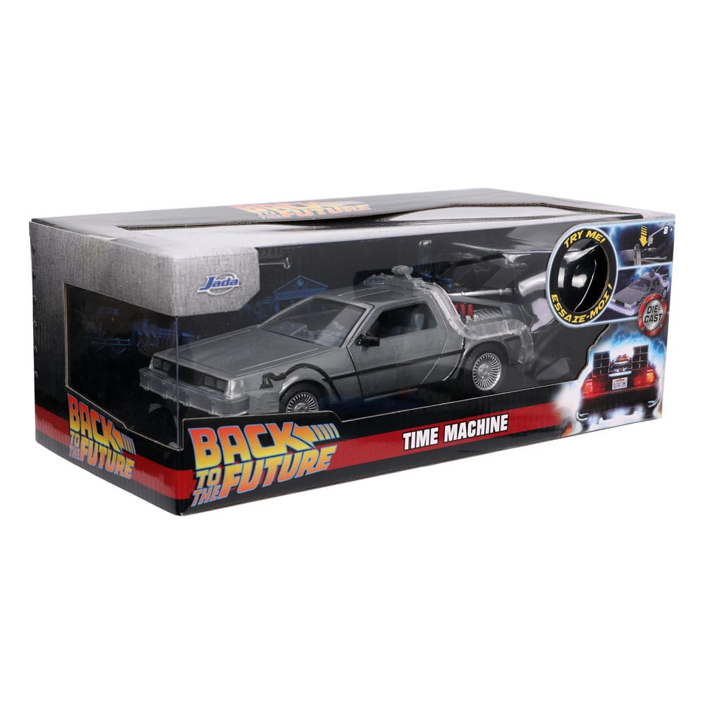 Back to the Future Hollywood Rides Diecast Model 1/24 Back to the Future 1 Time Machine 0801310329115