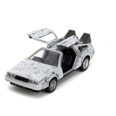 Back to the Future Hollywood Rides Diecast Model 1/32 DeLorean Time Machine Frost 0801310347850