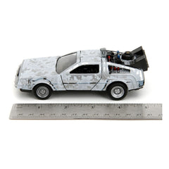 Back to the Future Hollywood Rides Diecast Model 1/32 DeLorean Time Machine Frost 0801310347850