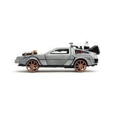 Back to the Future III Hollywood Rides Diecast Model 1/32 DeLorean Time Machine Railroad Wheels 0801310347867