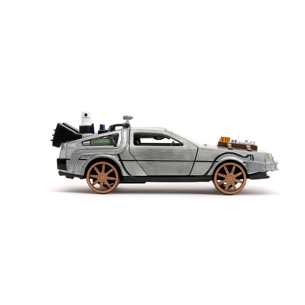 Back to the Future III Hollywood Rides Diecast Model 1/32 DeLorean Time Machine Railroad Wheels 0801310347867