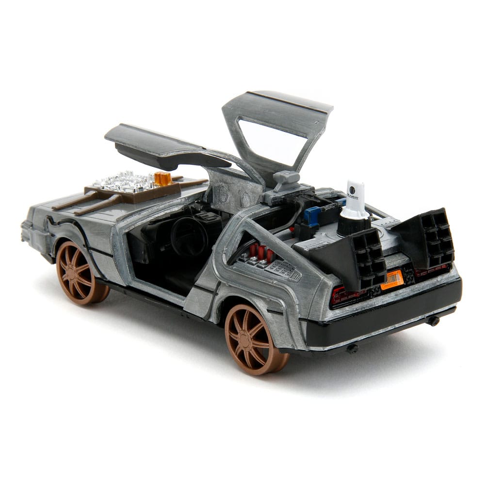 Back to the Future III Hollywood Rides Diecast Model 1/32 DeLorean Time Machine Railroad Wheels 0801310347867