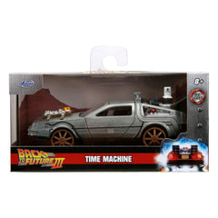 Back to the Future III Hollywood Rides Diecast Model 1/32 DeLorean Time Machine Railroad Wheels 0801310347867