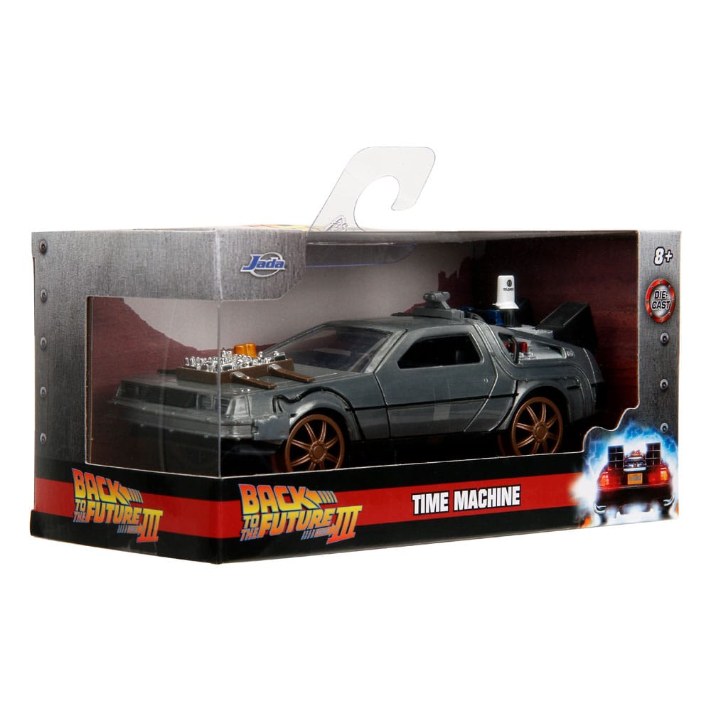 Back to the Future III Hollywood Rides Diecast Model 1/32 DeLorean Time Machine Railroad Wheels 0801310347867