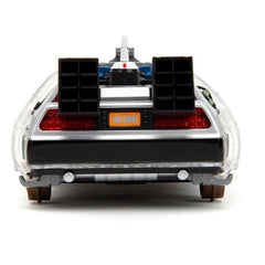 Back to the Future III Hollywood Rides Diecast Model 1/24 DeLorean Time Machine Railroad Wheels 0801310349960