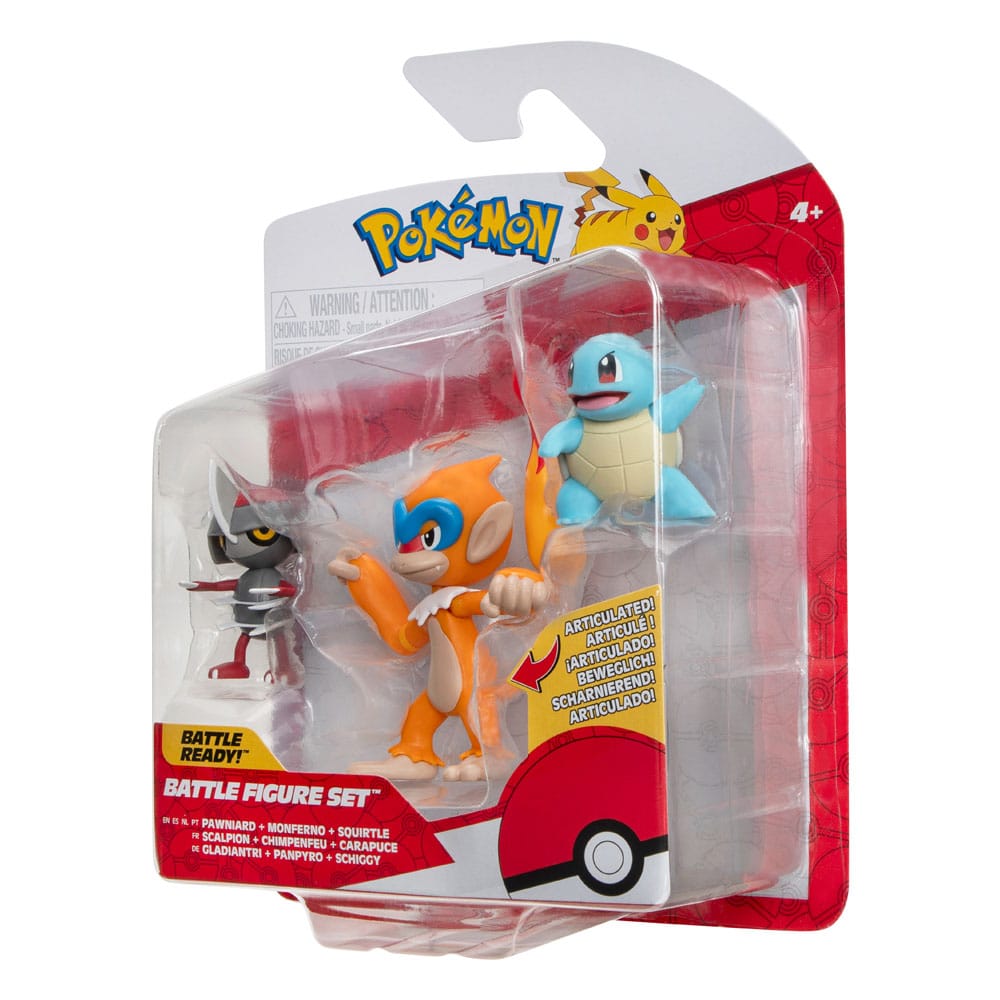 Pokémon Battle Figure Set 3-Pack Pawniard, Squirtle #1, Monferno 5 cm 0191726481379