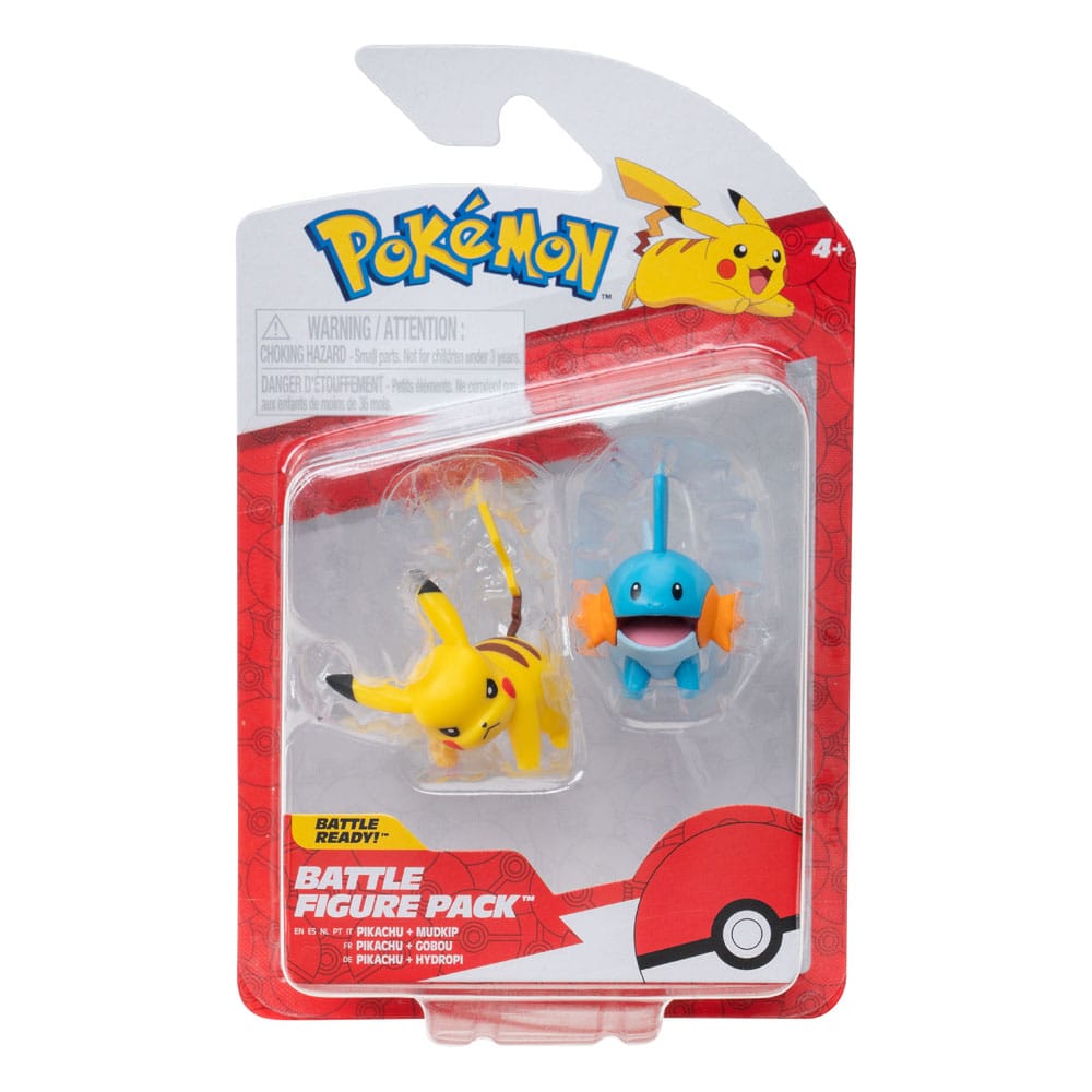 Pokémon First Partner Battle Figure Set Figure 2-Pack Mudkip & Pikachu #4 0191726709336