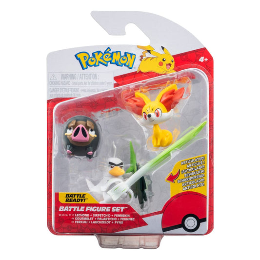 Pokémon Battle Figure Set 3-Pack Fennekin, Lechonk, Sirfetch'd 5 cm 0191726709435