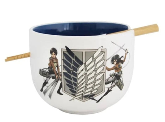 Attack on Titan Ramen Bowl with Chopsticks Survey Corps 414 ml 0841092158312