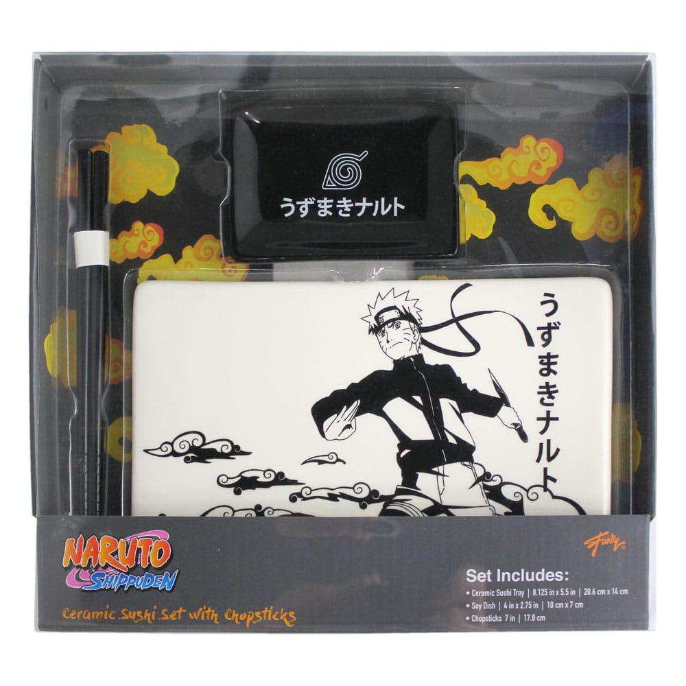 Naruto Shippuden Ceramic Sushi Set with Chopsticks Naruto 0841092145657