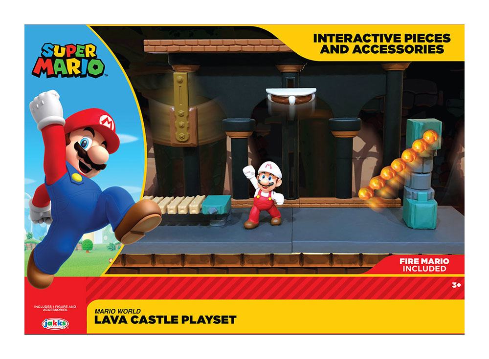 World of Nintendo Super Mario Playset Lava Castle 0192995400177