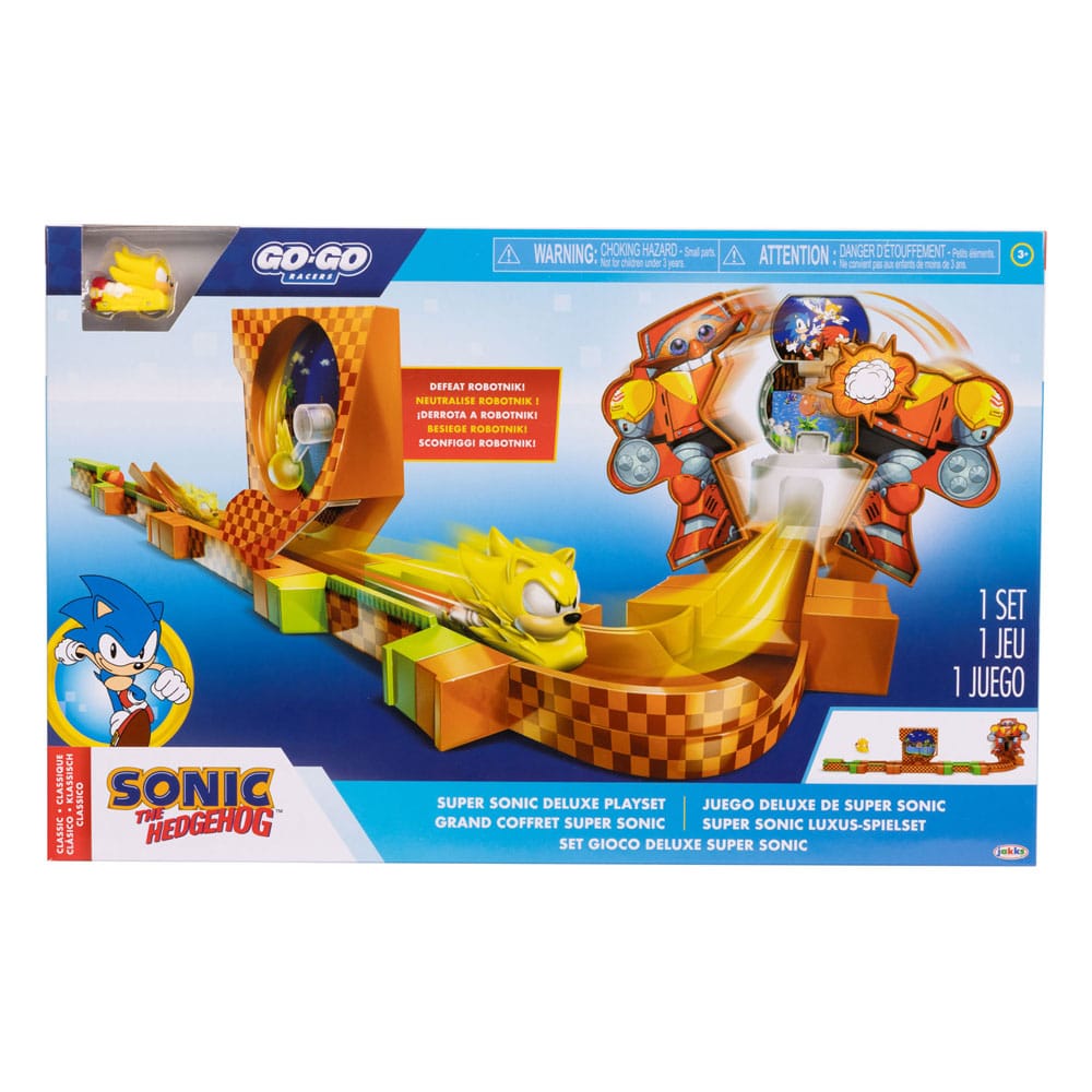 Sonic - The Hedgehog Go Go Racers Mini Figure Playset Launching ramps Deluxe 0192995423343