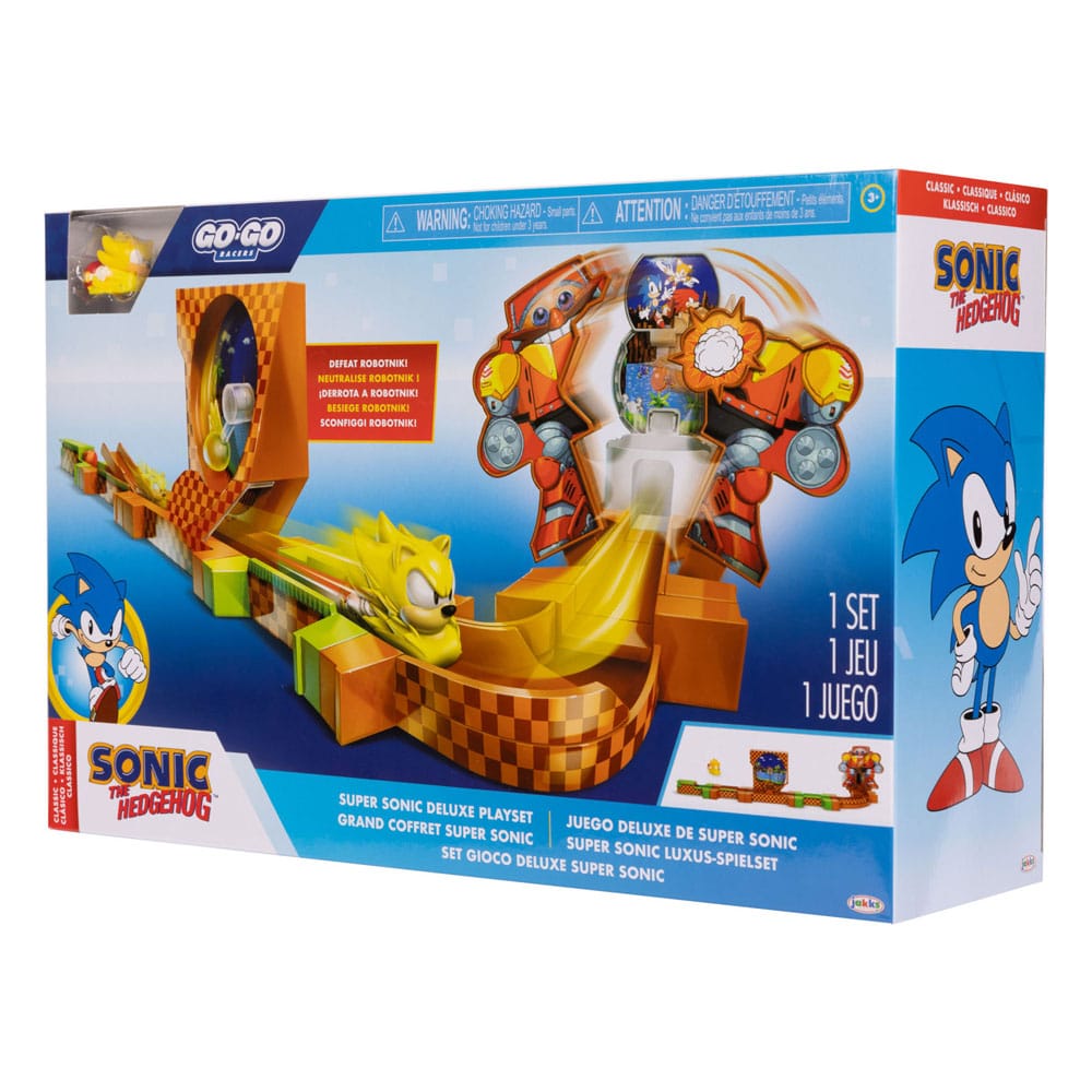 Sonic - The Hedgehog Go Go Racers Mini Figure Playset Launching ramps Deluxe 0192995423343