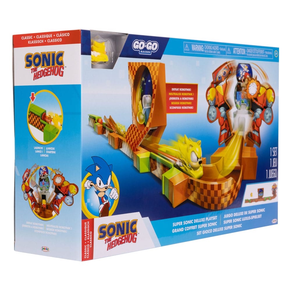 Sonic - The Hedgehog Go Go Racers Mini Figure Playset Launching ramps Deluxe 0192995423343