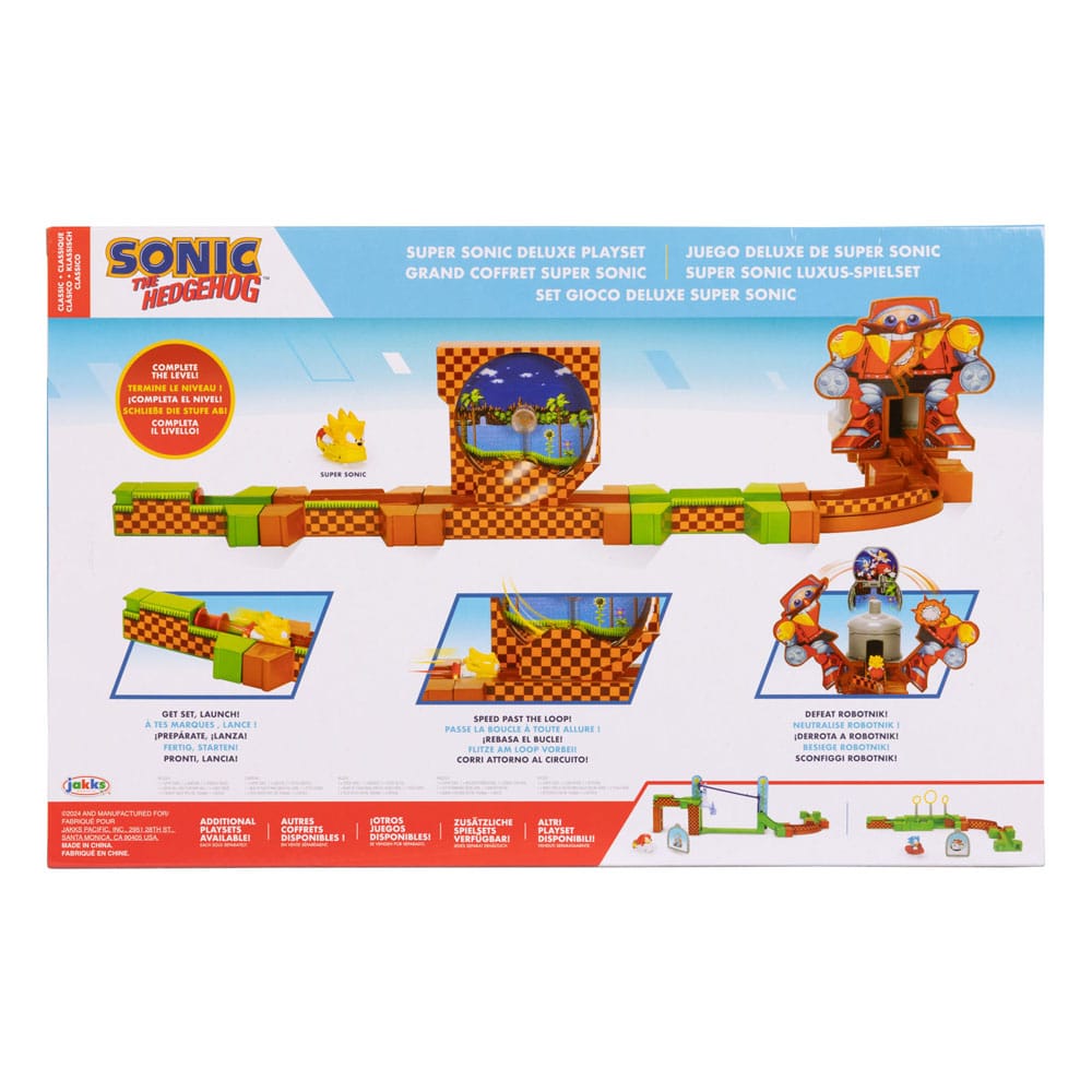 Sonic - The Hedgehog Go Go Racers Mini Figure Playset Launching ramps Deluxe 0192995423343