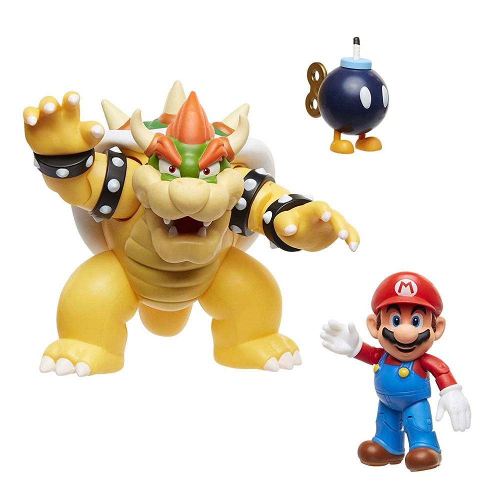 World of Nintendo Action Figure 3-Pack Mario vs. Bowser Lava Battle 6-15 cm 0039897645124