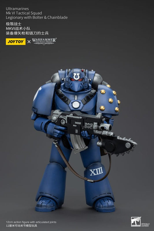 Warhammer The Horus Heresy Action Figure 1/18 Ultramarines MK VI Tactical Squad Legionary with Bolter& Chainblade 20 cm 6927054400089