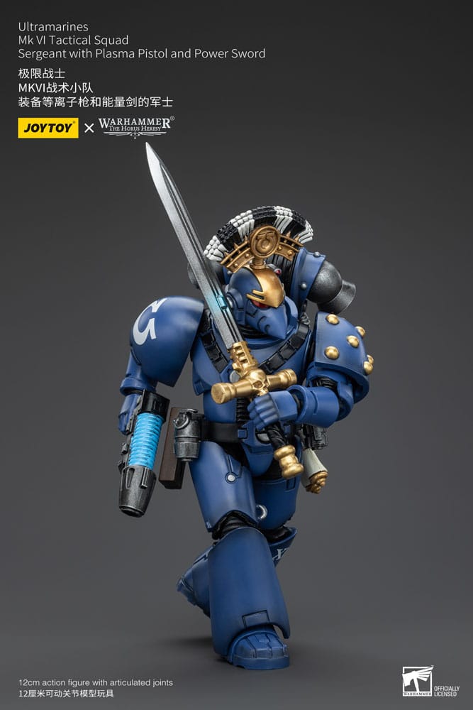 Warhammer The Horus Heresy Action Figure 1/18 Ultramarines MK VI Tactical Squad Sergeant with Plasma Pistol and Power Sword 12 cm 6927054400096