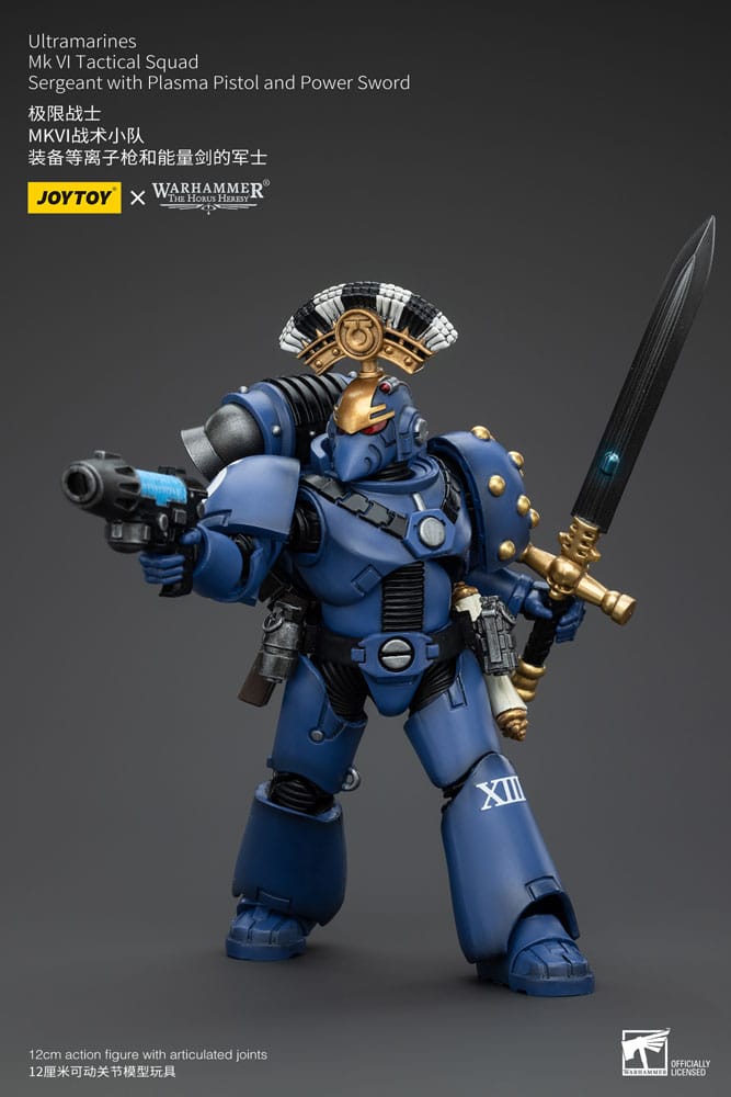 Warhammer The Horus Heresy Action Figure 1/18 Ultramarines MK VI Tactical Squad Sergeant with Plasma Pistol and Power Sword 12 cm 6927054400096