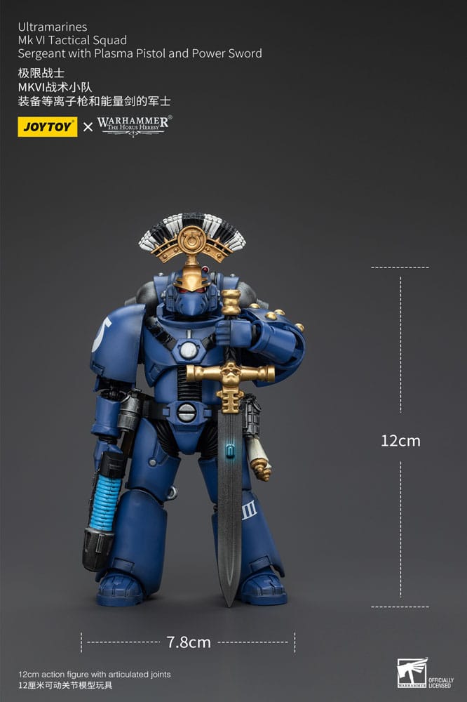 Warhammer The Horus Heresy Action Figure 1/18 Ultramarines MK VI Tactical Squad Sergeant with Plasma Pistol and Power Sword 12 cm 6927054400096