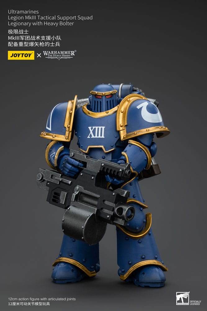 Warhammer The Horus Heresy Action Figure 1/18 Ultramarines Legion MKIII Tactical Support Squad Legionary with Heavy Bolter 12 cm 6927054400119