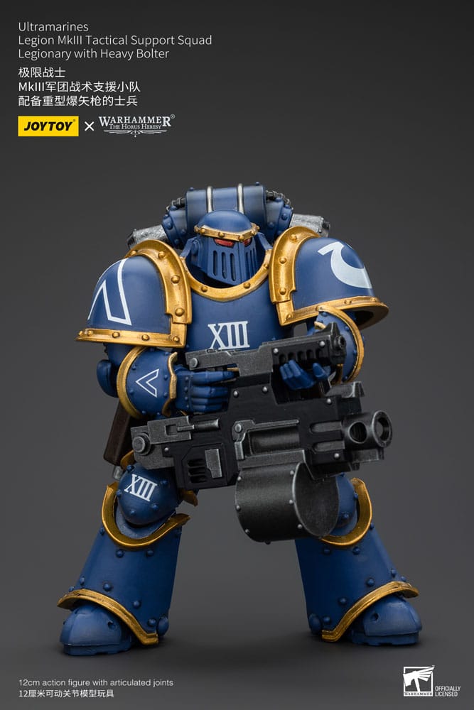 Warhammer The Horus Heresy Action Figure 1/18 Ultramarines Legion MKIII Tactical Support Squad Legionary with Heavy Bolter 12 cm 6927054400119