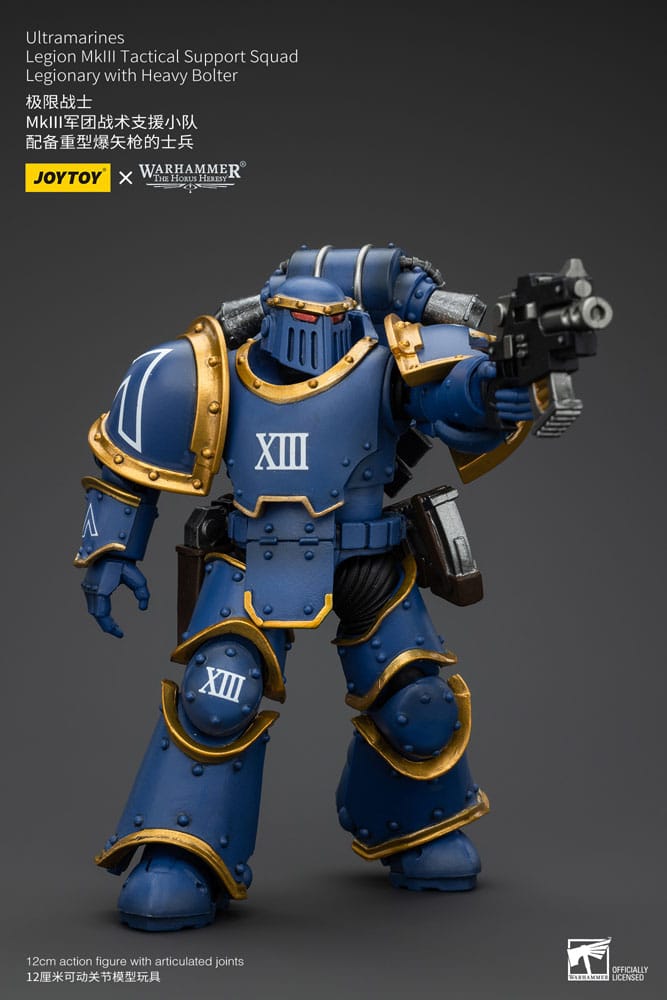 Warhammer The Horus Heresy Action Figure 1/18 Ultramarines Legion MKIII Tactical Support Squad Legionary with Heavy Bolter 12 cm 6927054400119