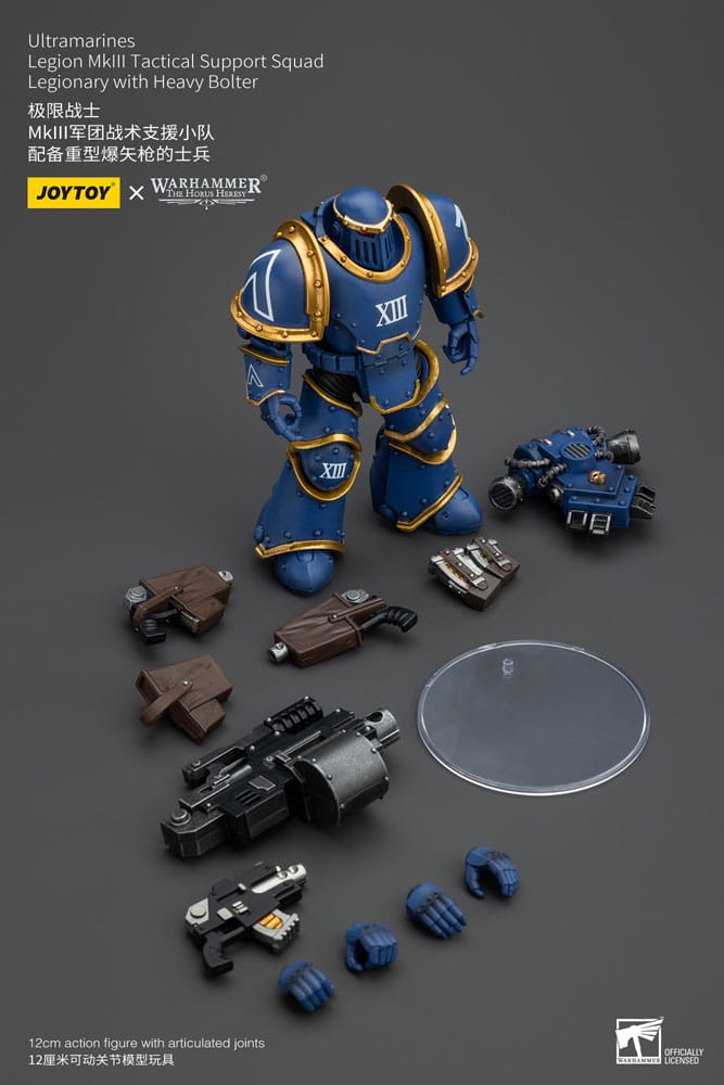 Warhammer The Horus Heresy Action Figure 1/18 Ultramarines Legion MKIII Tactical Support Squad Legionary with Heavy Bolter 12 cm 6927054400119