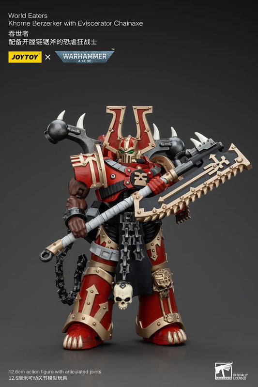 Warhammer 40k Action Figure 1/18 World Eaters Khorne Berzerker with Eviscerator Chainaxe 13 cm 6927054400553