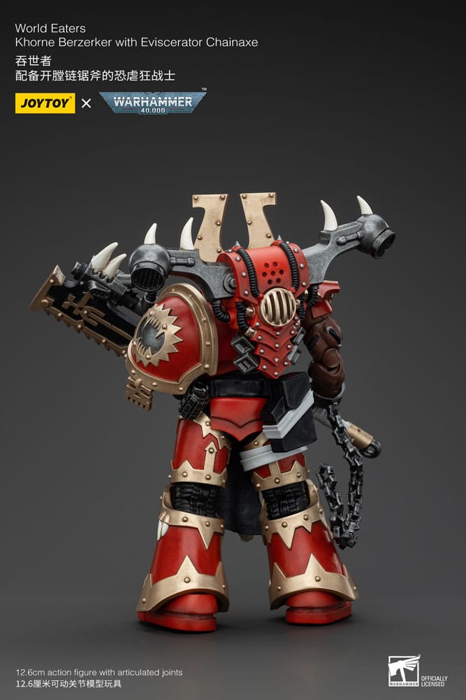 Warhammer 40k Action Figure 1/18 World Eaters Khorne Berzerker with Eviscerator Chainaxe 13 cm 6927054400553