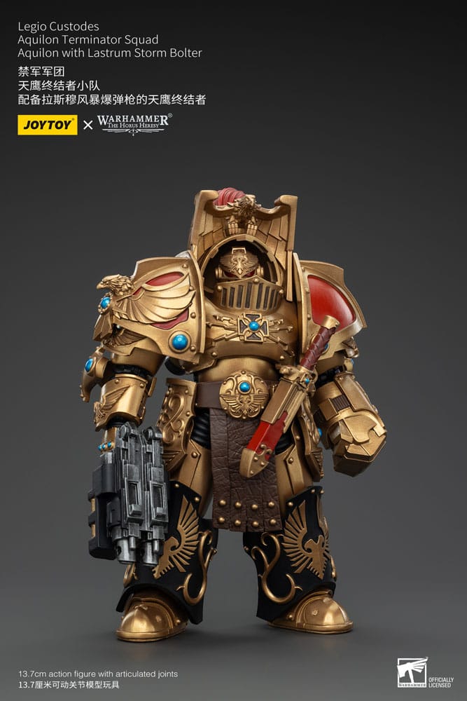 Warhammer The Horus Heresy Action Figure 1/18 Legio Custodes Aquilon Terminator Squad Aquilon with Lastrum Storm Bolter 14 cm 6927054400744