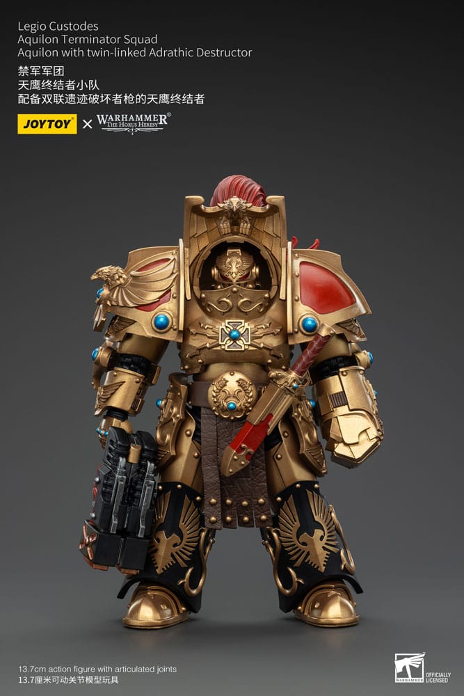 Warhammer The Horus Heresy Action Figure 1/18 Legio Custodes Aquilon Terminator Squad Aquilon with twin-linked Adrathic Destructor 14 cm 6927054400751