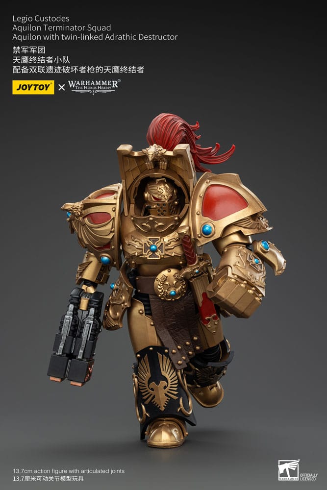 Warhammer The Horus Heresy Action Figure 1/18 Legio Custodes Aquilon Terminator Squad Aquilon with twin-linked Adrathic Destructor 14 cm 6927054400751