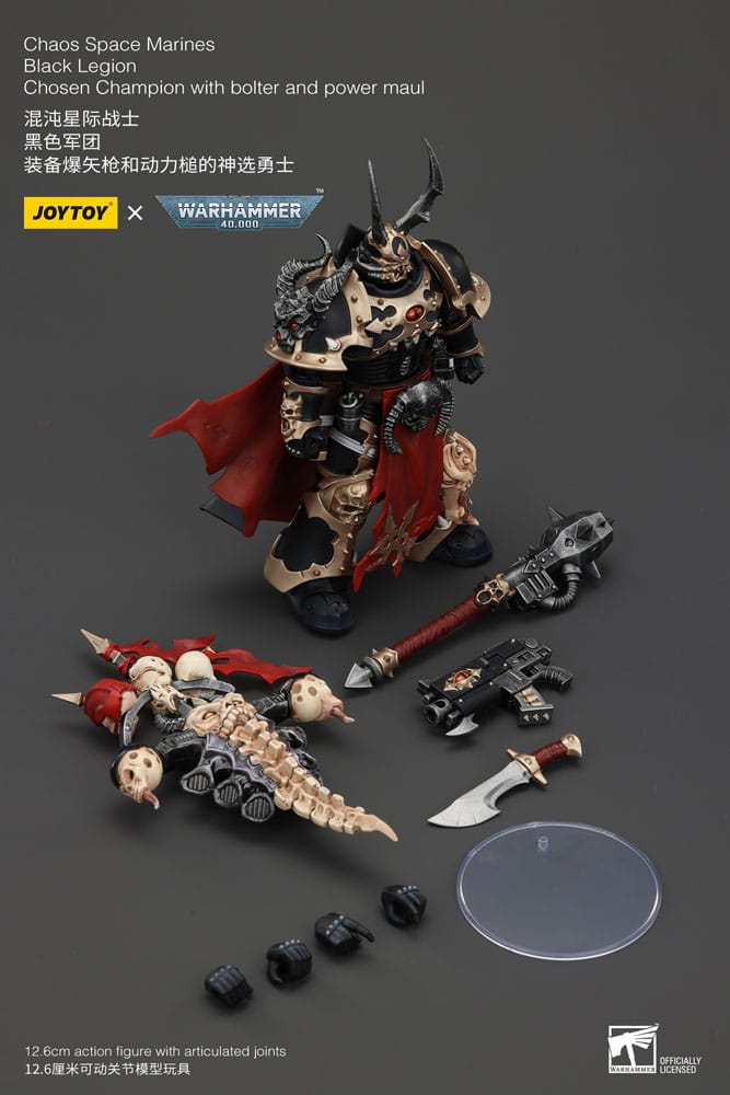 Warhammer 40k Actionfigur Chaos Space Marines Black Legion Chosen Champion with bolter and power maul 20 cm 6927054400997