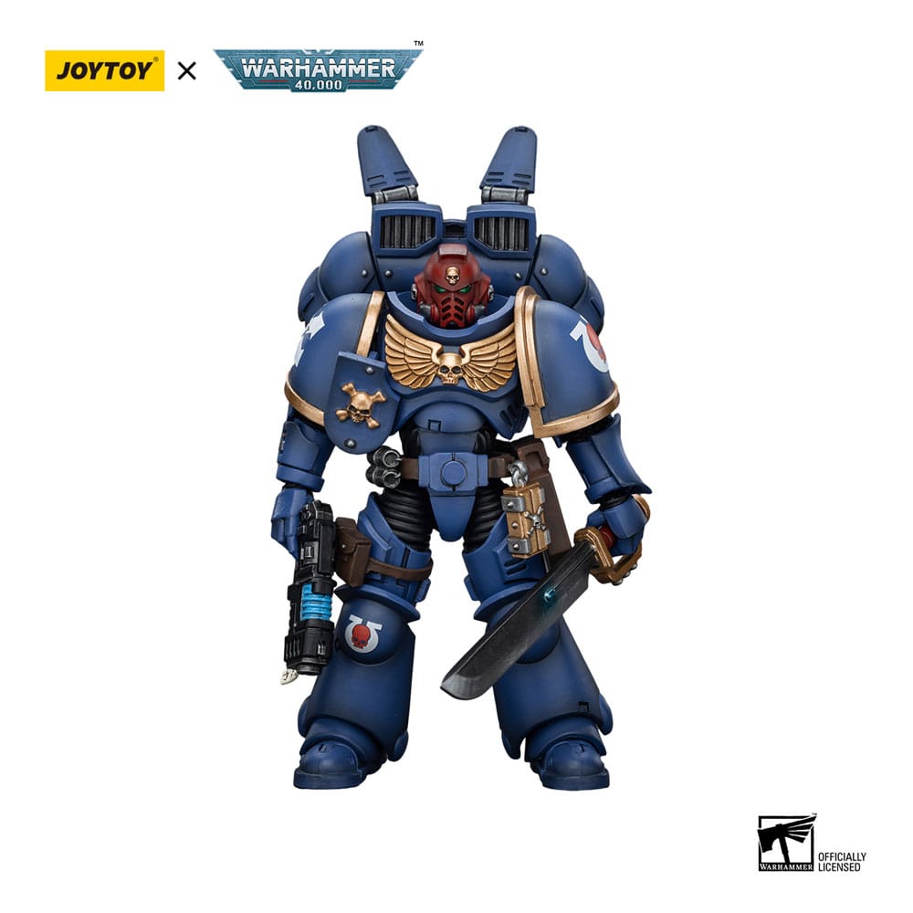 Warhammer 40k Action Figure 1/18 Ultramarines Jump Pack Intercessors Sergeant With Plasma Pistol And Power Sword 12 cm 6973130371378