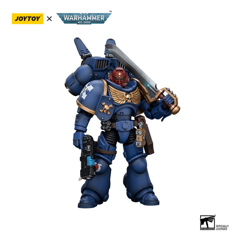 Warhammer 40k Action Figure 1/18 Ultramarines Jump Pack Intercessors Sergeant With Plasma Pistol And Power Sword 12 cm 6973130371378