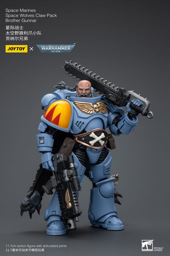 Warhammer 40k Action Figure 1/18 Space Marines Space Wolves Claw Pack Brother Gunnar 12 cm 6973130372719