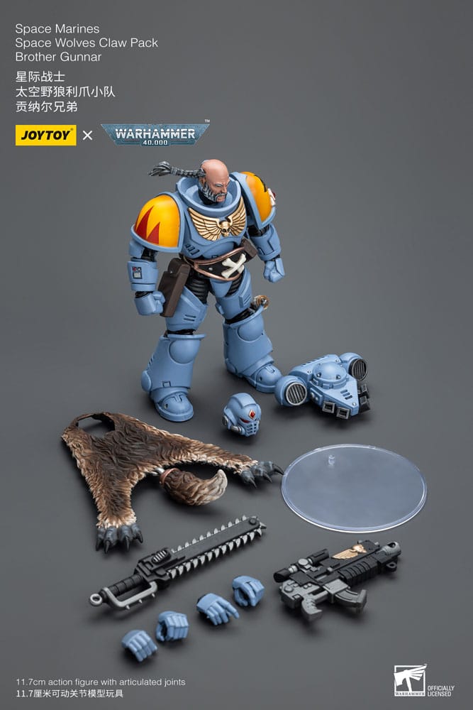 Warhammer 40k Action Figure 1/18 Space Marines Space Wolves Claw Pack Brother Gunnar 12 cm 6973130372719