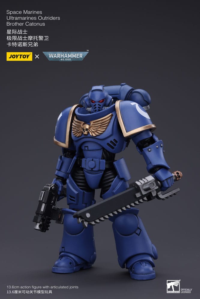 Warhammer 40k Action Figure 1/18 Space Marines Ultramarines Outriders Brother Catonus 14 cm 6973130372825