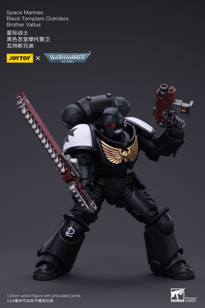 Warhammer 40k Action Figure 1/18 Space Marines Black Templars Outriders Brother Valtus 14 cm 6973130372849